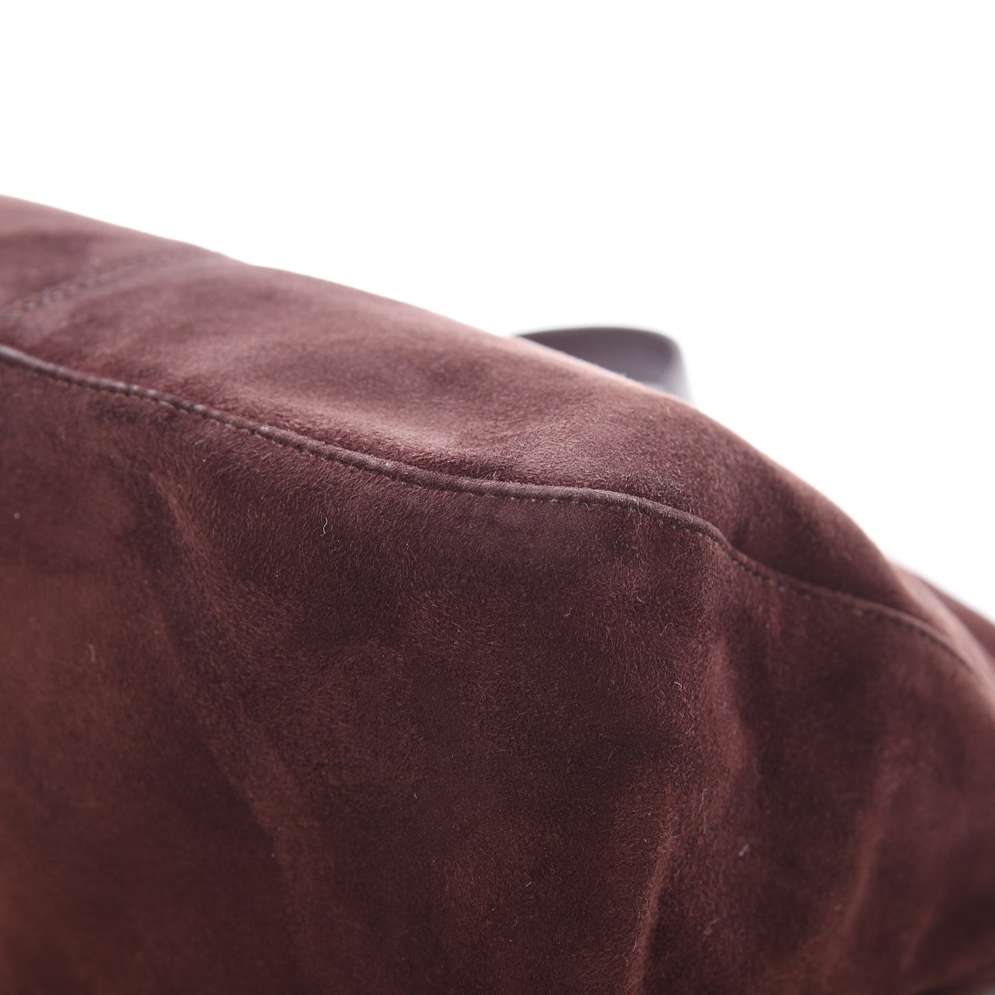 Suede Baguette Hobo Brown