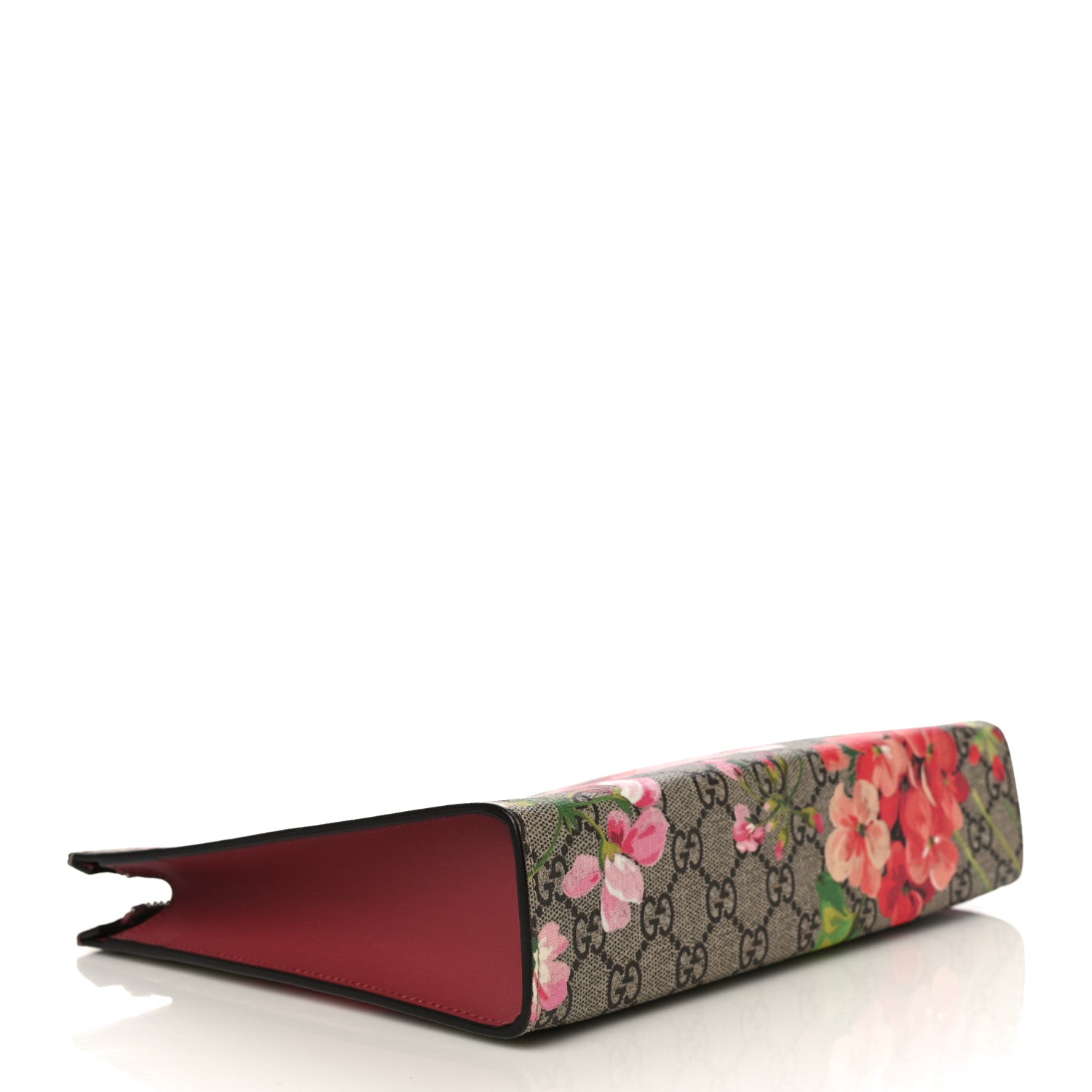 Gucci GG Supreme Monogram Blooms Large Cosmetic Case Beige Multicolor Dry Rose 4 of 11