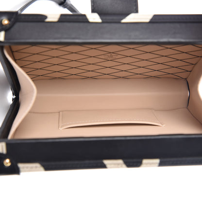 Louis Vuitton Calfskin Petite Malle Black White 5 of 7