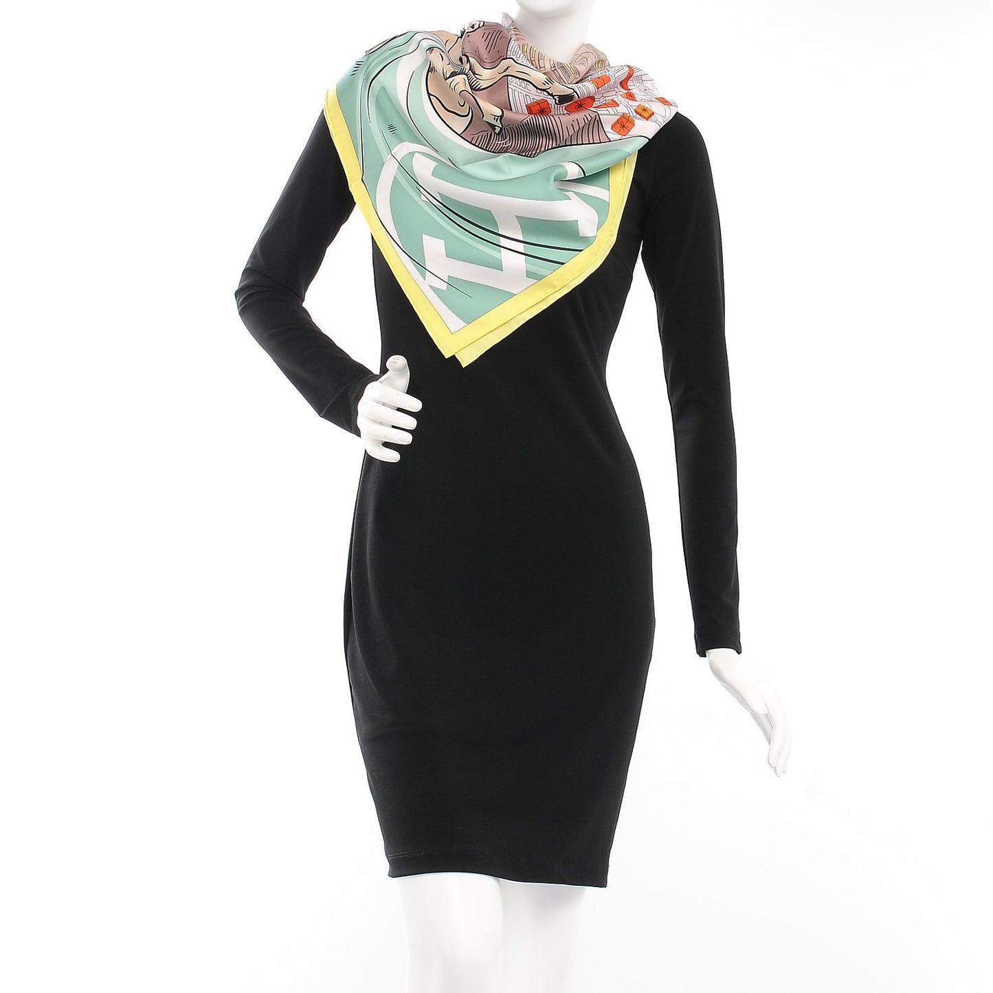 Silk Space Shopping Au Faubourg Scarf 90 Rose Taupe Jaune