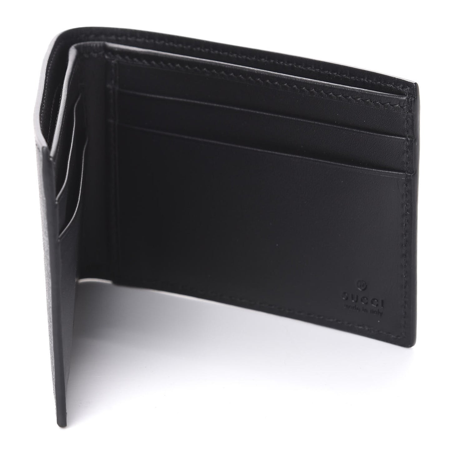 GG Supreme Monogram Kingsnake Bi-Fold Wallet Black Grey