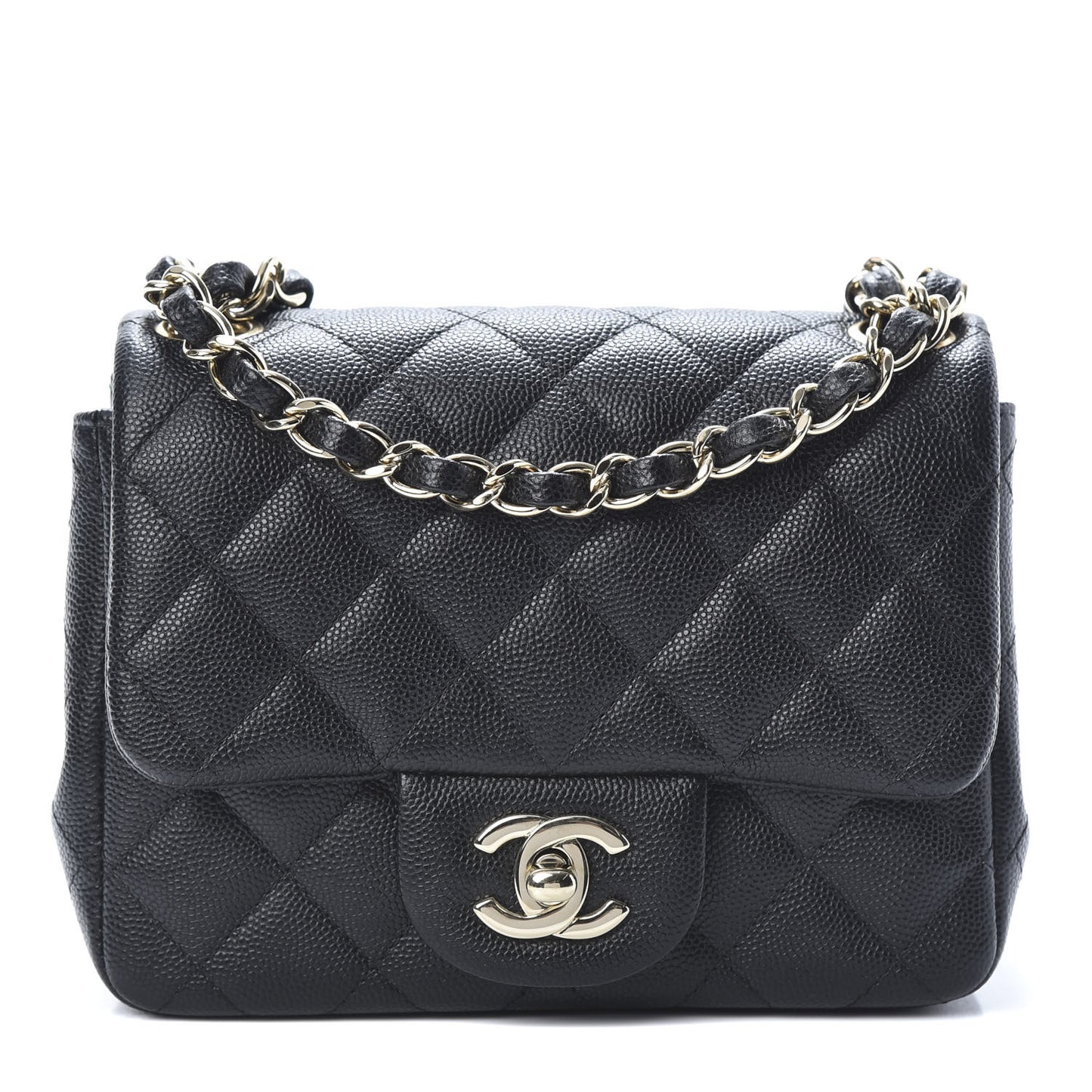 Caviar Quilted Mini Square Flap Black