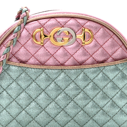 Gucci Laminated Nappa Trapuntata Mini Zumi Dome Shoulder Bag Rosa Lago Rame 8 of 10
