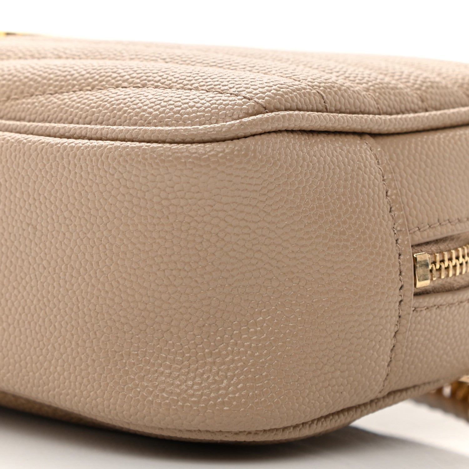 Saint Laurent Grain De Poudre Matelasse Monogram Mini Lou Camera Bag Dark Beige 10 of 10