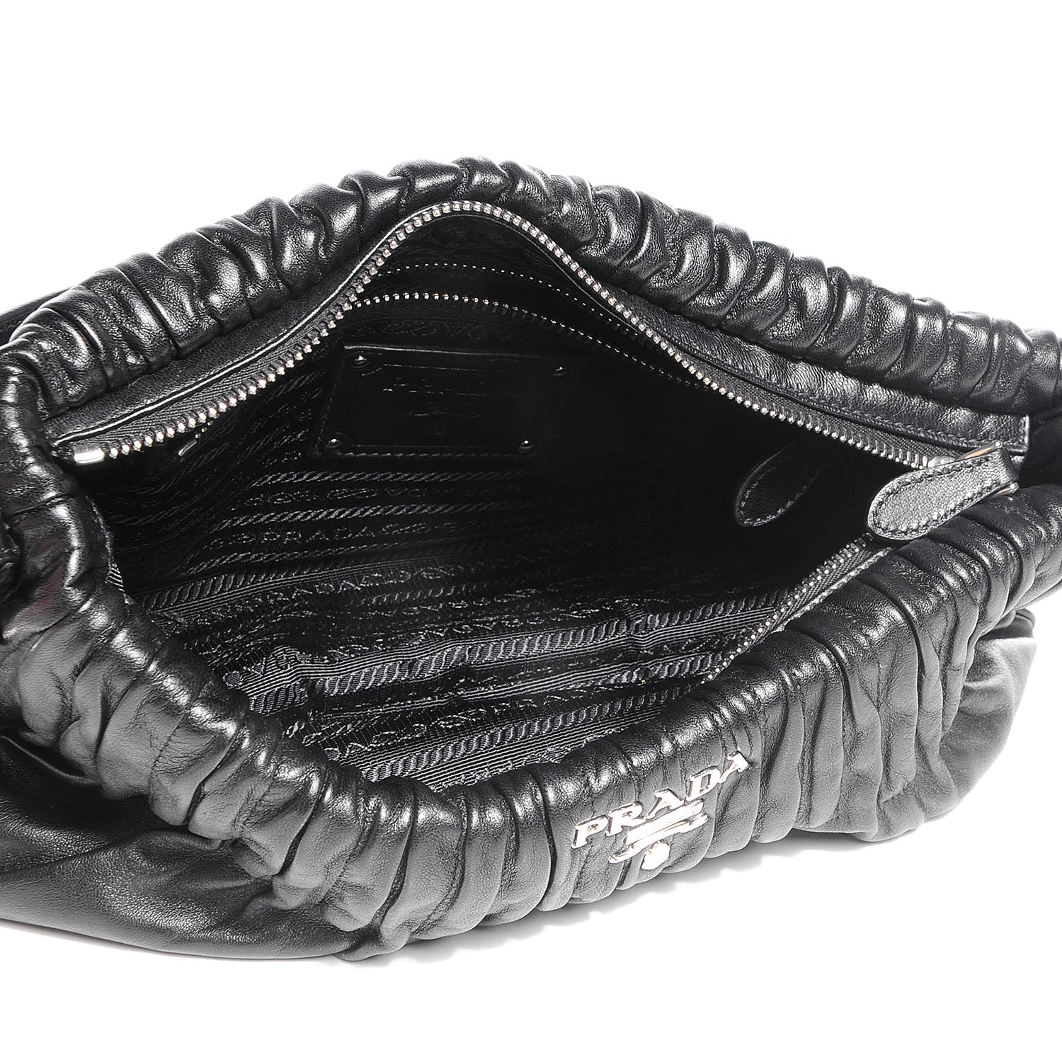 Prada Nappa Drapes Shoulder Bag Nero Black 14 of 28