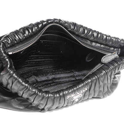 Prada Nappa Drapes Shoulder Bag Nero Black 14 of 28