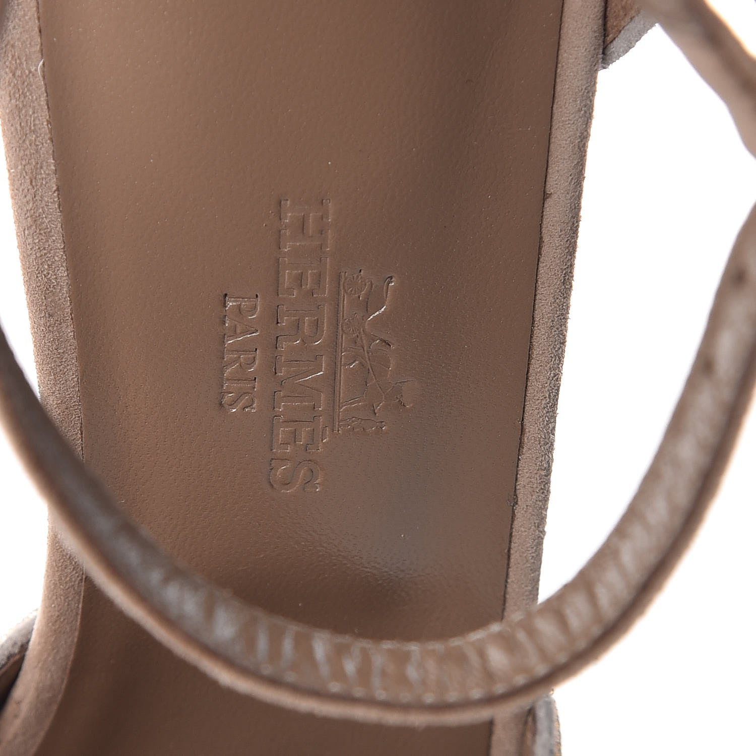 Hermes Poudre De Cristal Chevre Velours Krystal Sandals 38 Pale Beige Rose 6 of 8