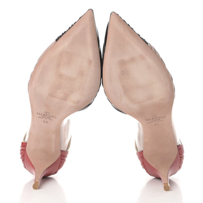 Valentino Garavani Ruched Lambskin PVC B-Drape Pumps 36 Multicolor 5 of 11