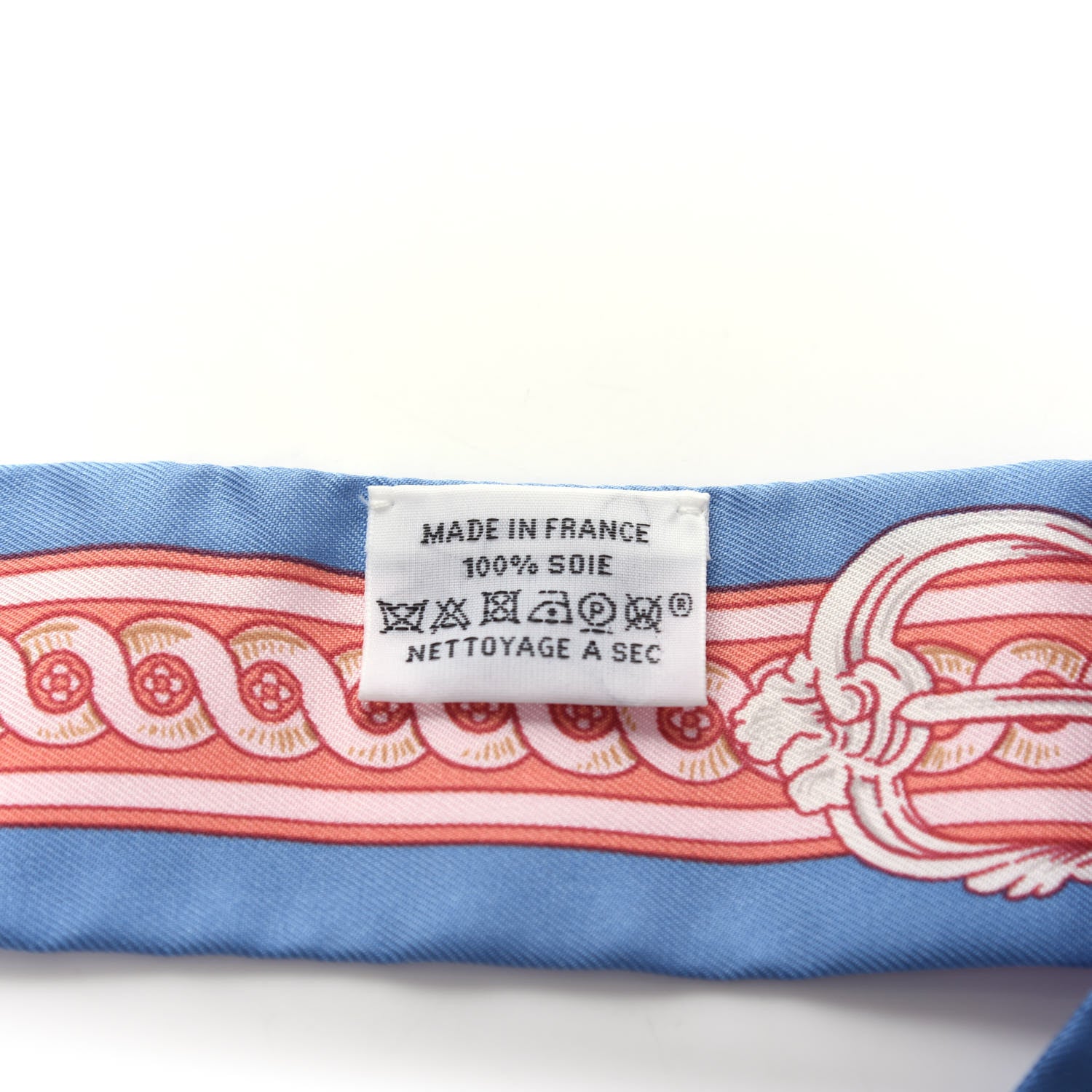 Hermes Silk Bride De Cour Twilly Blue Jean Rose White 3 of 3