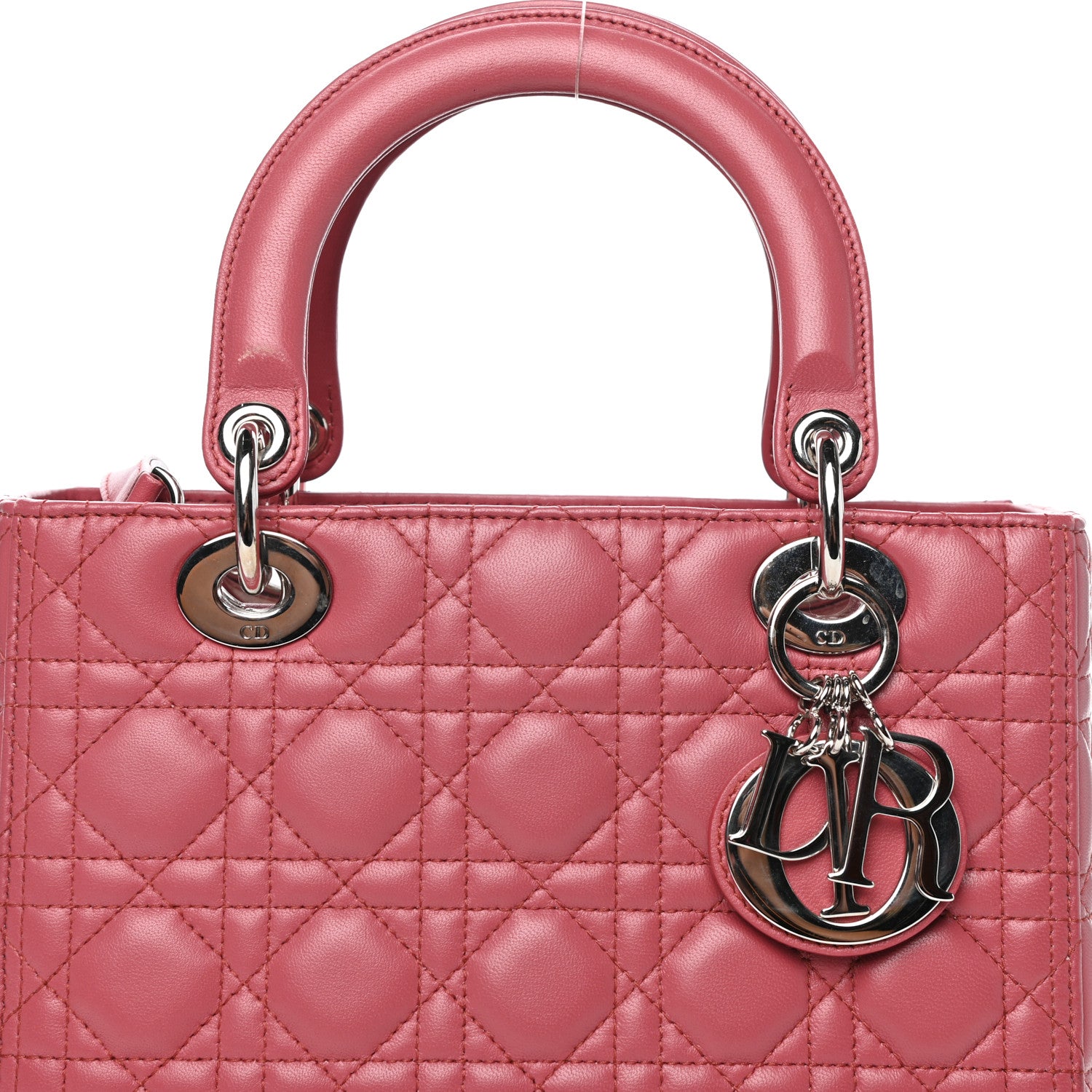 Christian Dior Lambskin Cannage Medium Lady Dior Pink 10 of 11