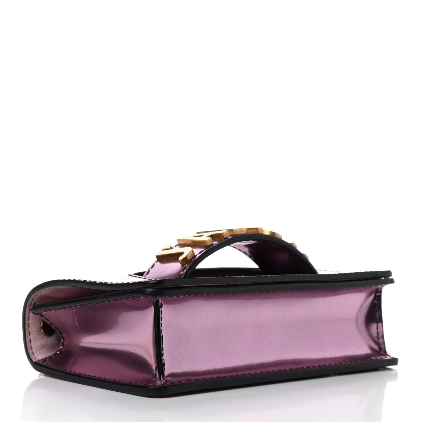 Metallic Calfskin J'Adior Mini Chain Flap Bag Pink