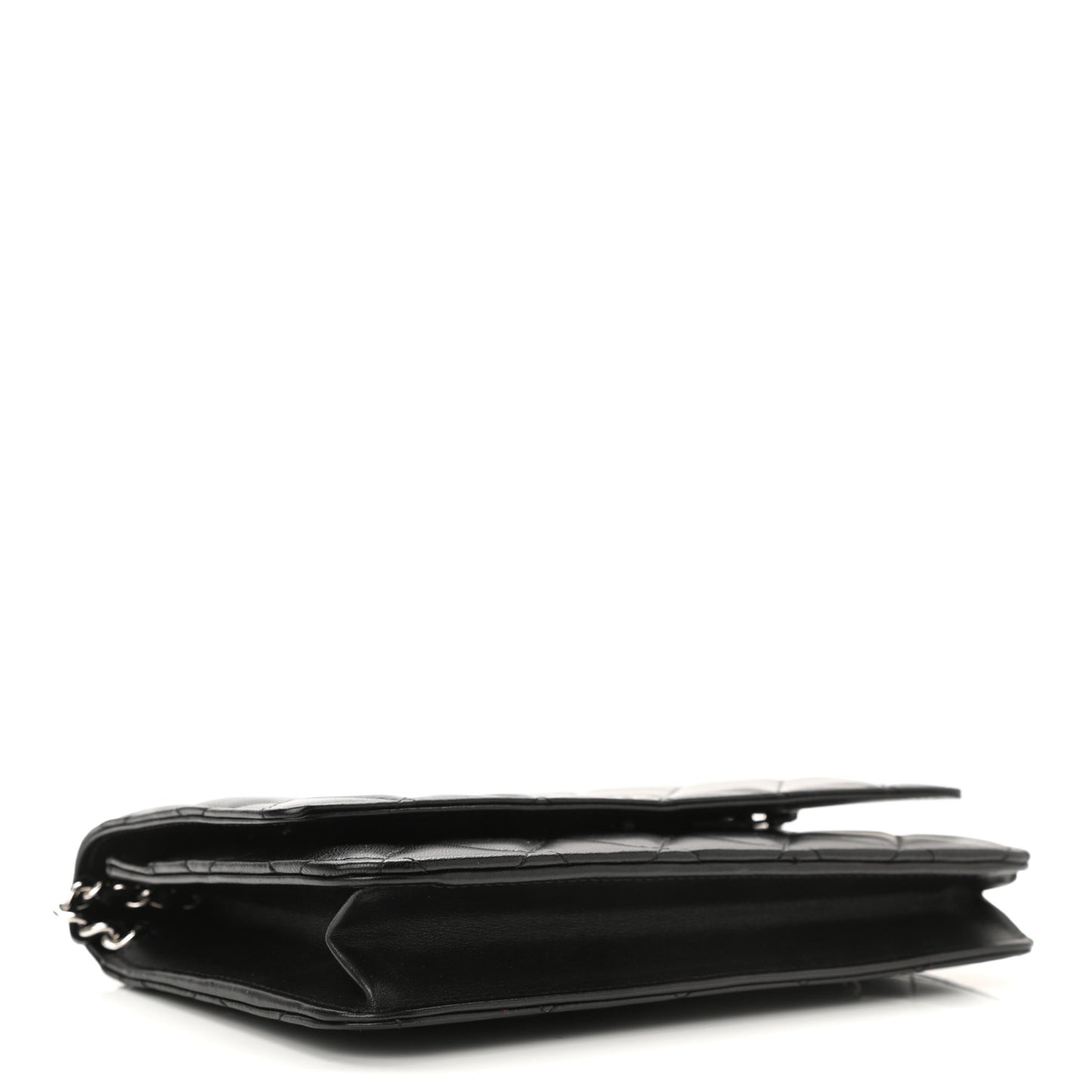 Lambskin Quilted Wallet On Chain WOC Black