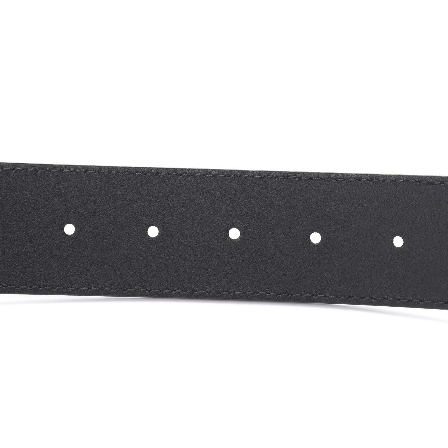 Gucci Textured Dollar Calfskin Nickel Double G 40mm Belt 80 32 Black 5 of 5