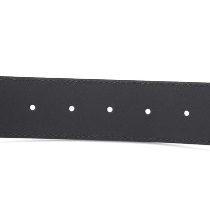 Gucci Textured Dollar Calfskin Nickel Double G 40mm Belt 80 32 Black 5 of 5