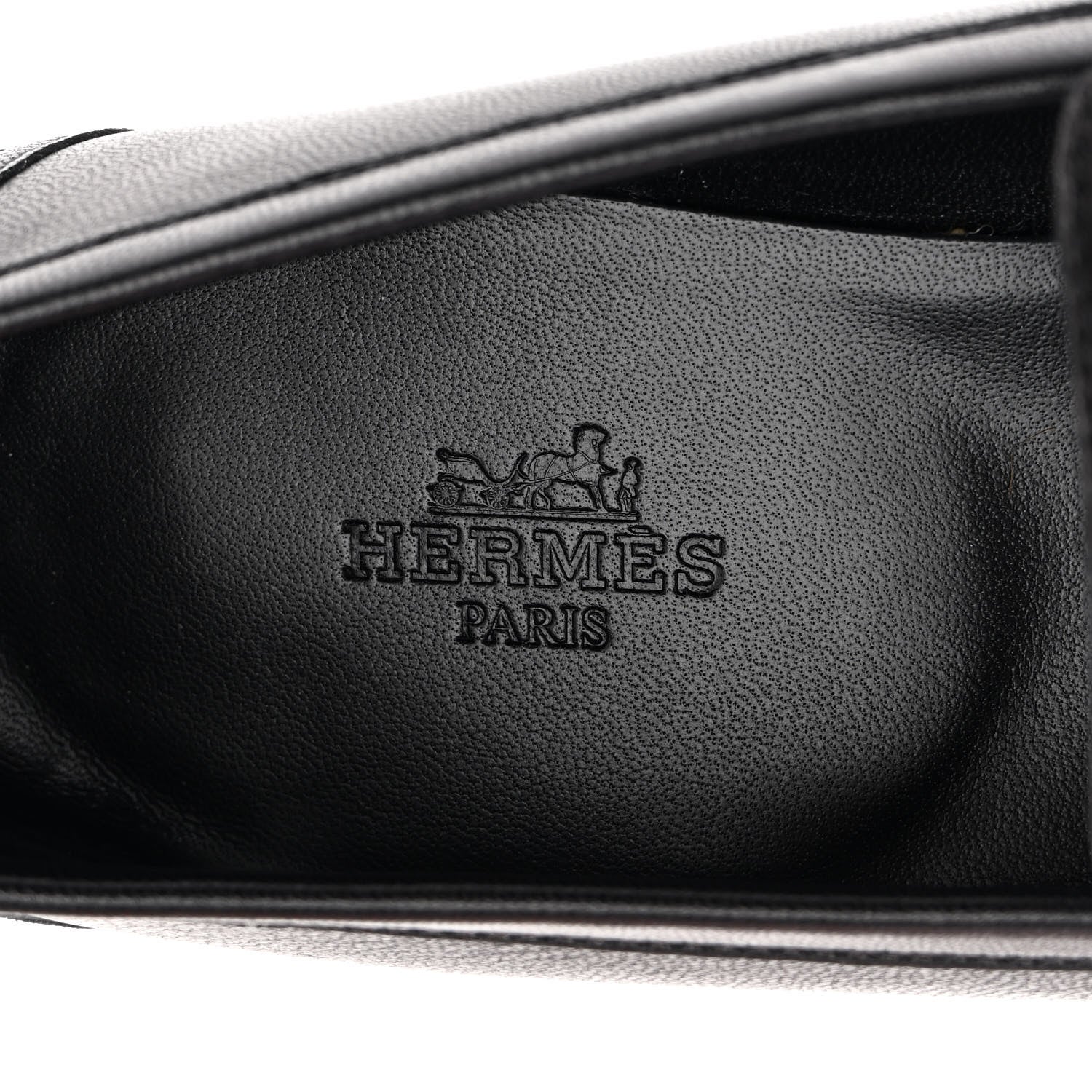 Hermes Goatskin Womens Royal Loafers 35.5 Black 6 of 9