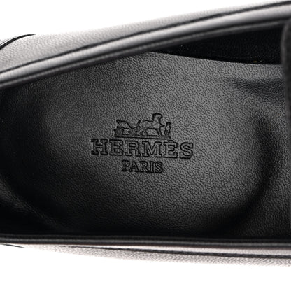 Hermes Goatskin Womens Royal Loafers 35.5 Black 6 of 9
