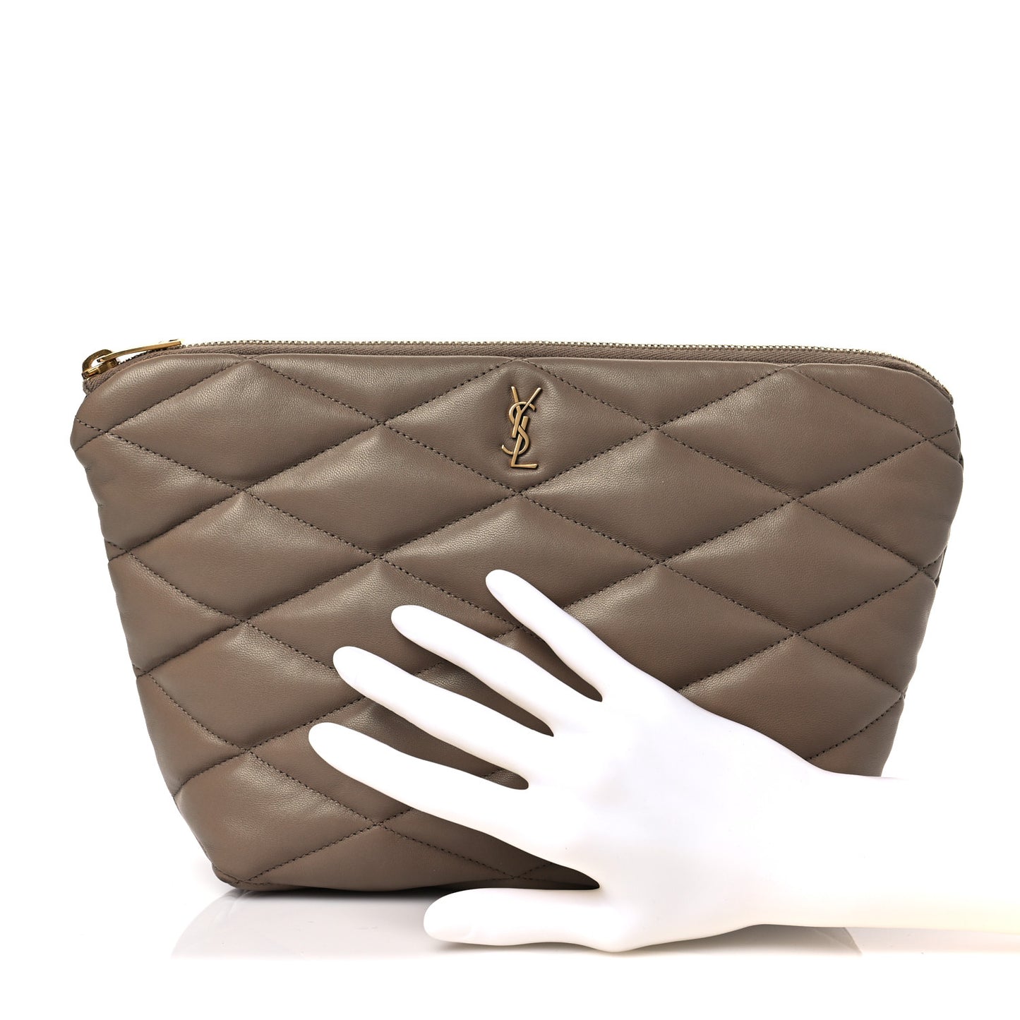 Lambskin Monogram Medium Sade Puffer Taupe