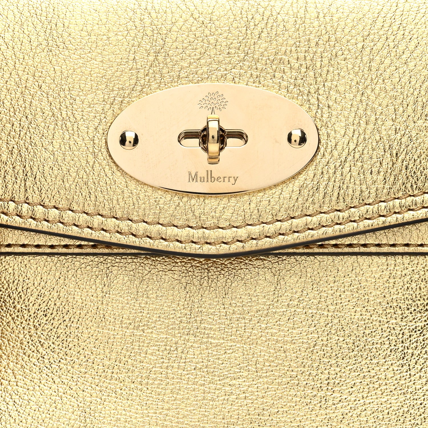 Mulberry Metallic Heavy Grain Mini Alexa Gold 7 of 9