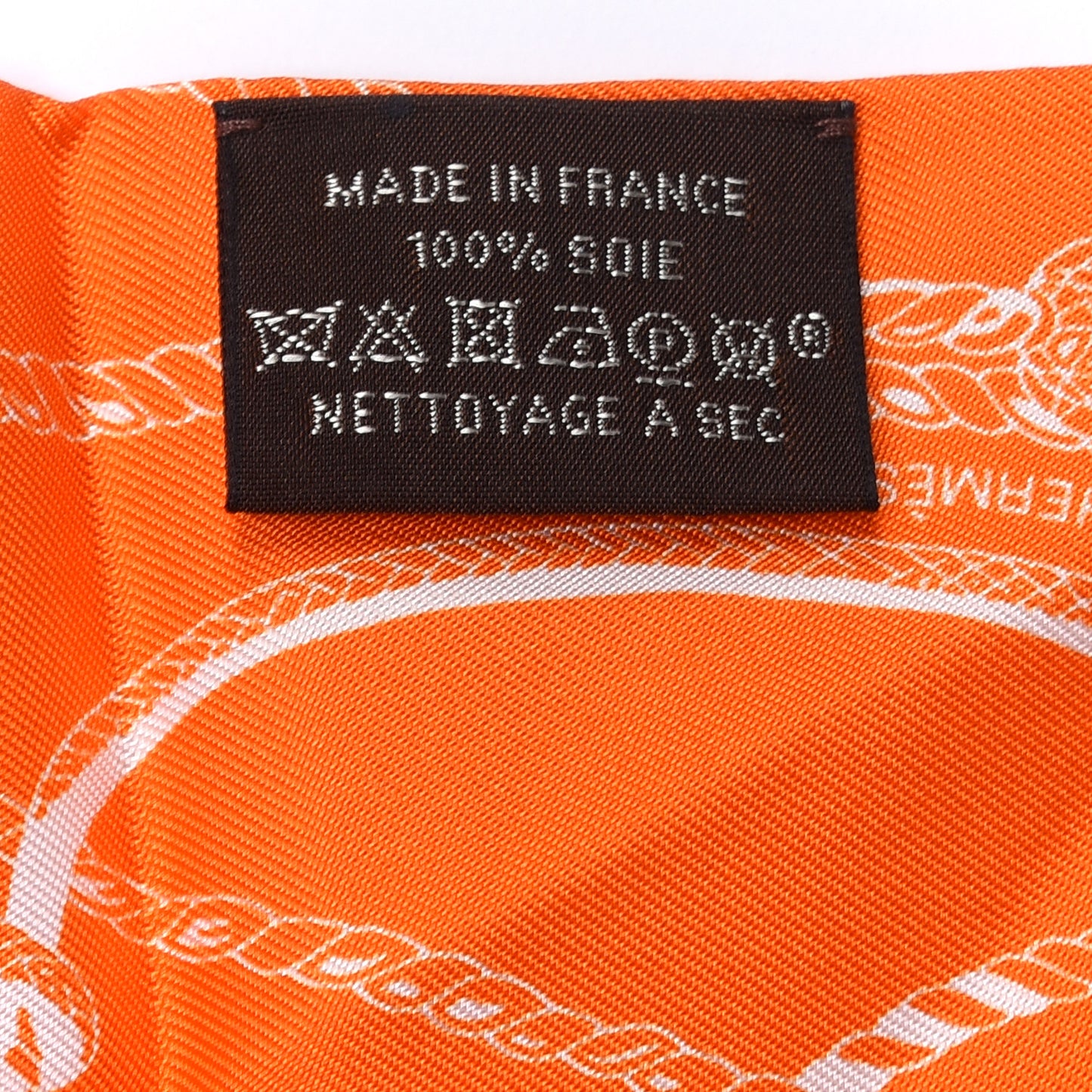 Silk Passementerie Maxi Twilly Cut Orange White Bleu Gitane