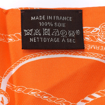 Hermes Silk Passementerie Maxi Twilly Cut Orange White Bleu Gitane 4 of 4