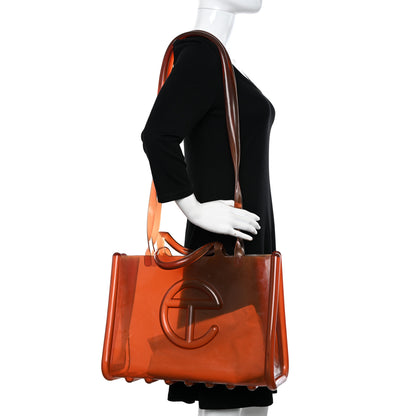 Telfar x MELISSA Jelly Large Shopping Bag Clear Brown 2 of 9