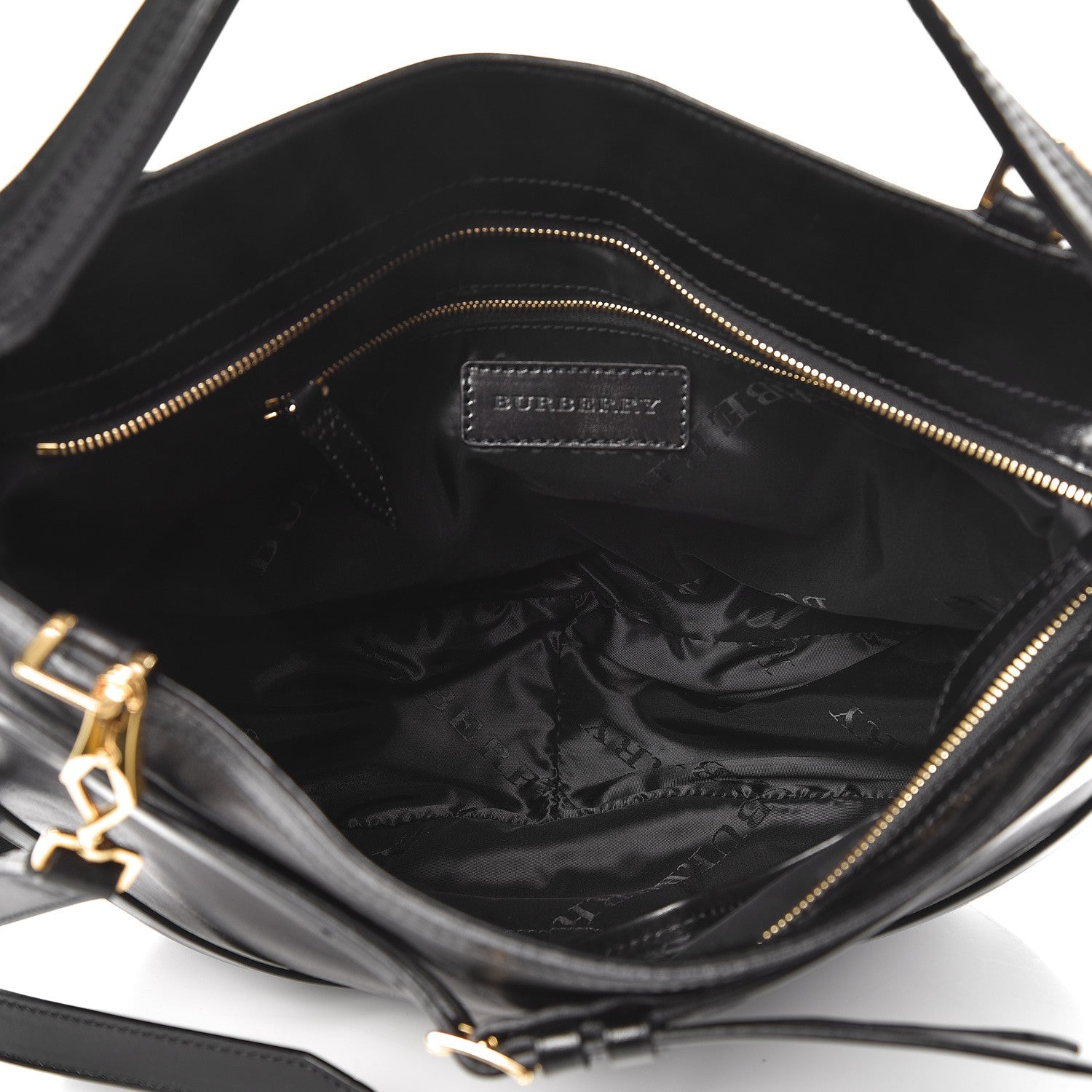 Burberry Lambskin Bridle Calfskin Small Dutton Hobo Black 5 of 8