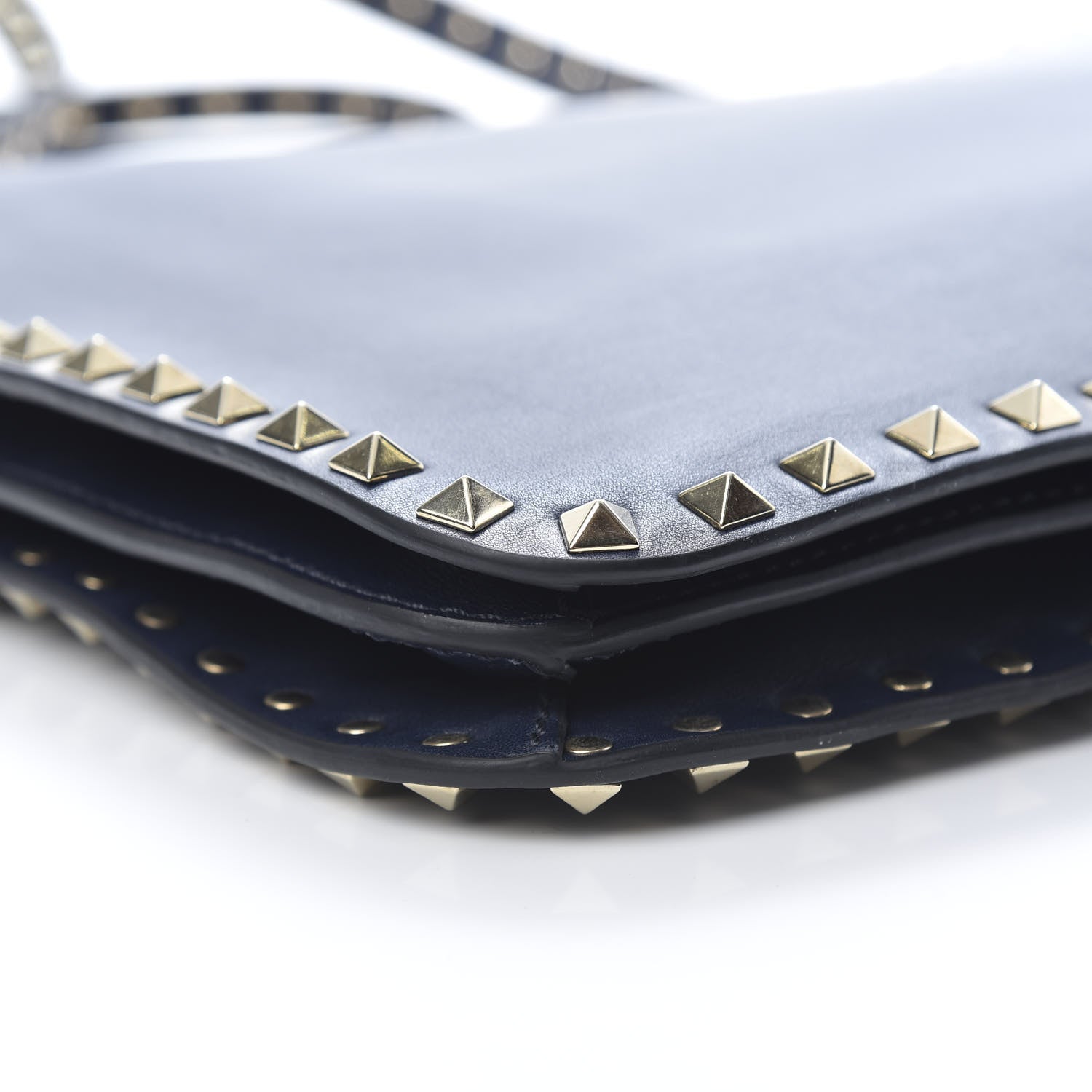 Valentino Garavani Vitello Rockstud Flip-Lock Shoulder Bag Marine 8 of 13