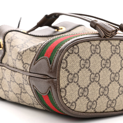 Gucci GG Supreme Monogram Web Mini Ophidia Bucket Bag Brown 8 of 15