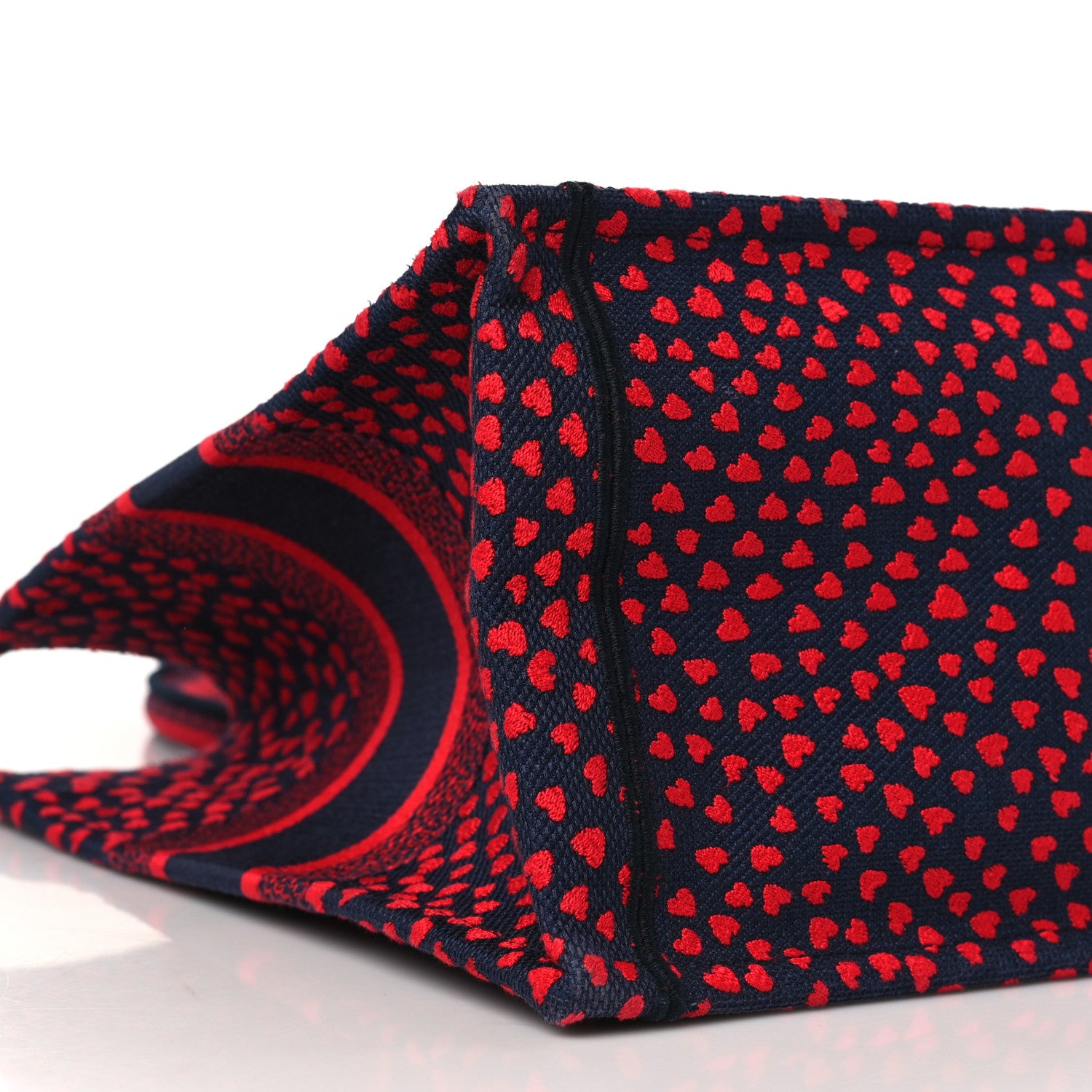 Christian Dior Canvas Embroidered Pop Heart I Love Paris Medium Book Tote Red Multicolor 8 of 9