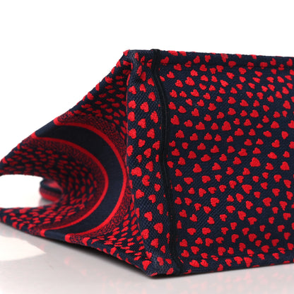 Christian Dior Canvas Embroidered Pop Heart I Love Paris Medium Book Tote Red Multicolor 8 of 9