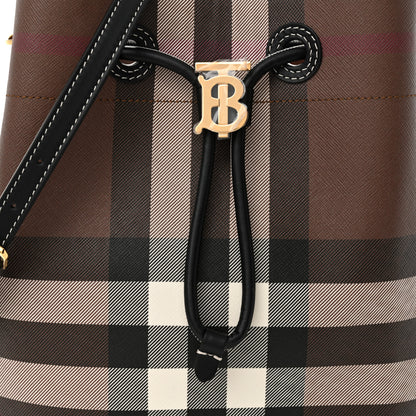 Burberry Giant Check Calfskin TB Bucket Bag Dark Birch 8 of 10
