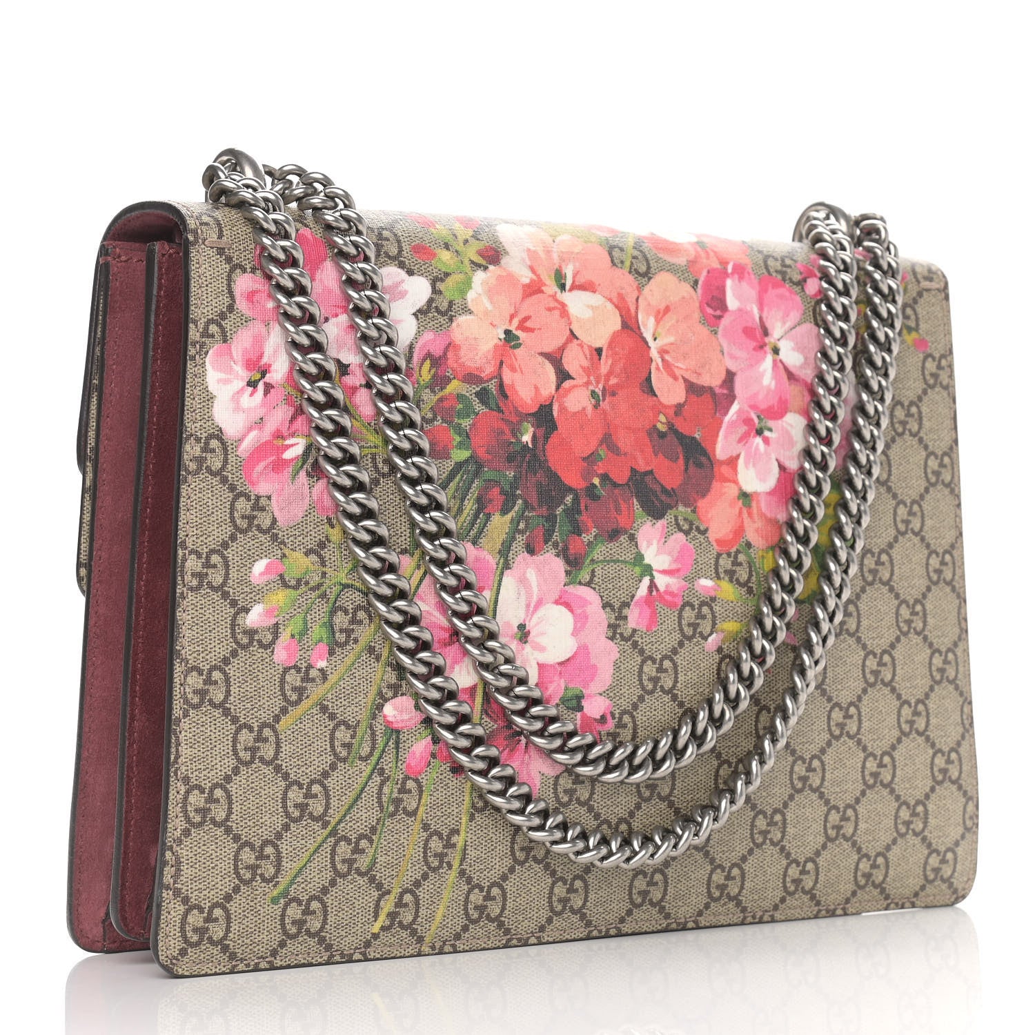 Gucci GG Supreme Monogram Blooms Medium Dionysus Shoulder Bag Beige Multicolor Dry Rose 3 of 10