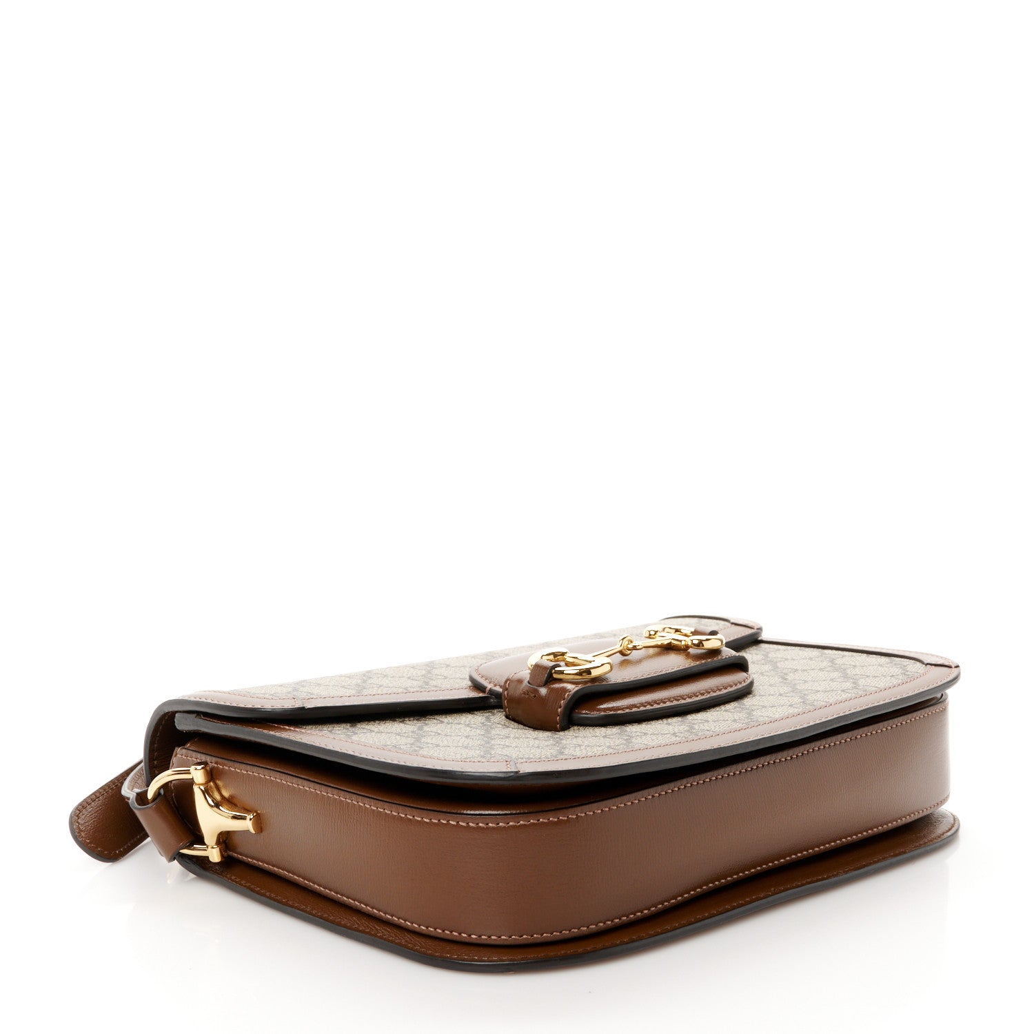 Gucci GG Supreme Monogram Horsebit 1955 Shoulder Bag Beige Brown Sugar 4 of 13