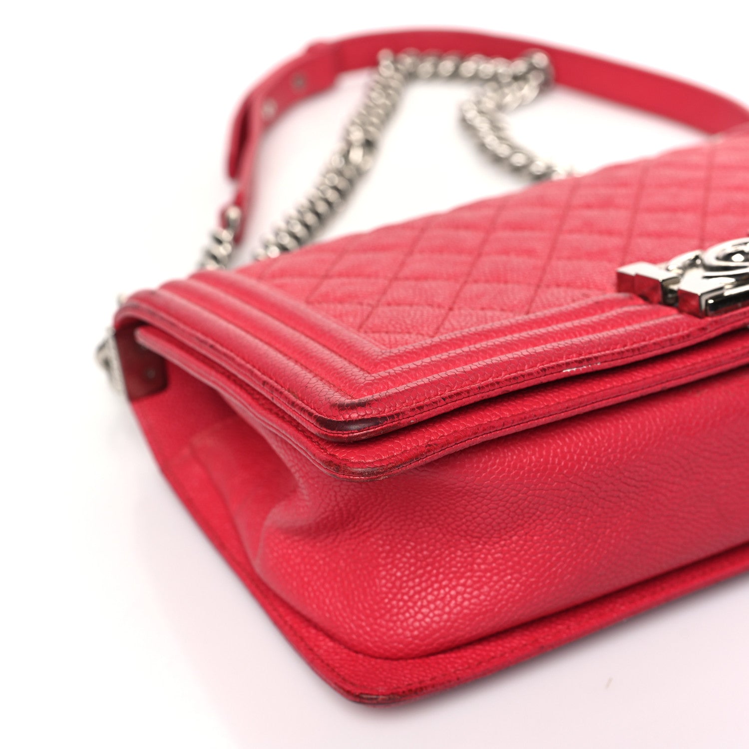 Chanel Caviar Quilted Medium Boy Flap Red 8 of 16