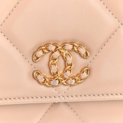 Chanel Lambskin Quilted Chanel 19 Wallet On Chain WOC Beige 8 of 10