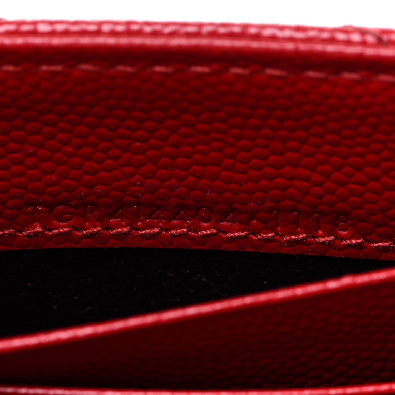 Saint Laurent Grain De Poudre Matelasse Chevron Small Monogram Envelope Wallet Rouge Eros 7 of 14