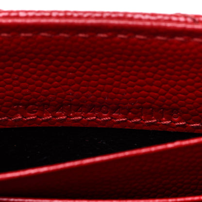 Saint Laurent Grain De Poudre Matelasse Chevron Small Monogram Envelope Wallet Rouge Eros 7 of 14
