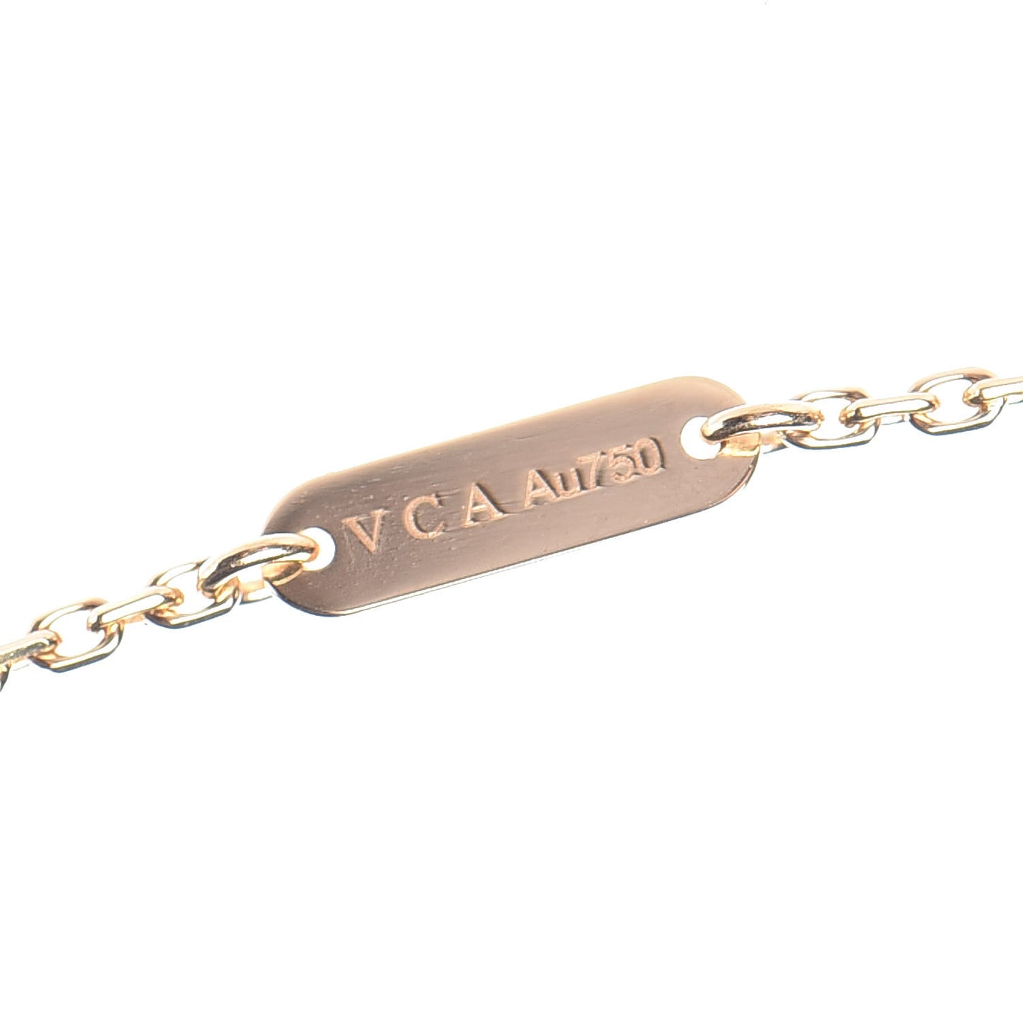 18K Yellow Gold Mother of Pearl Lucky Alhambra Butterfly Pendant Necklace