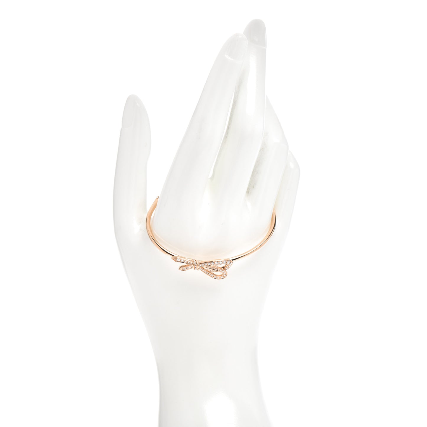 18K Rose Gold Diamond Bow Cuff Bracelet