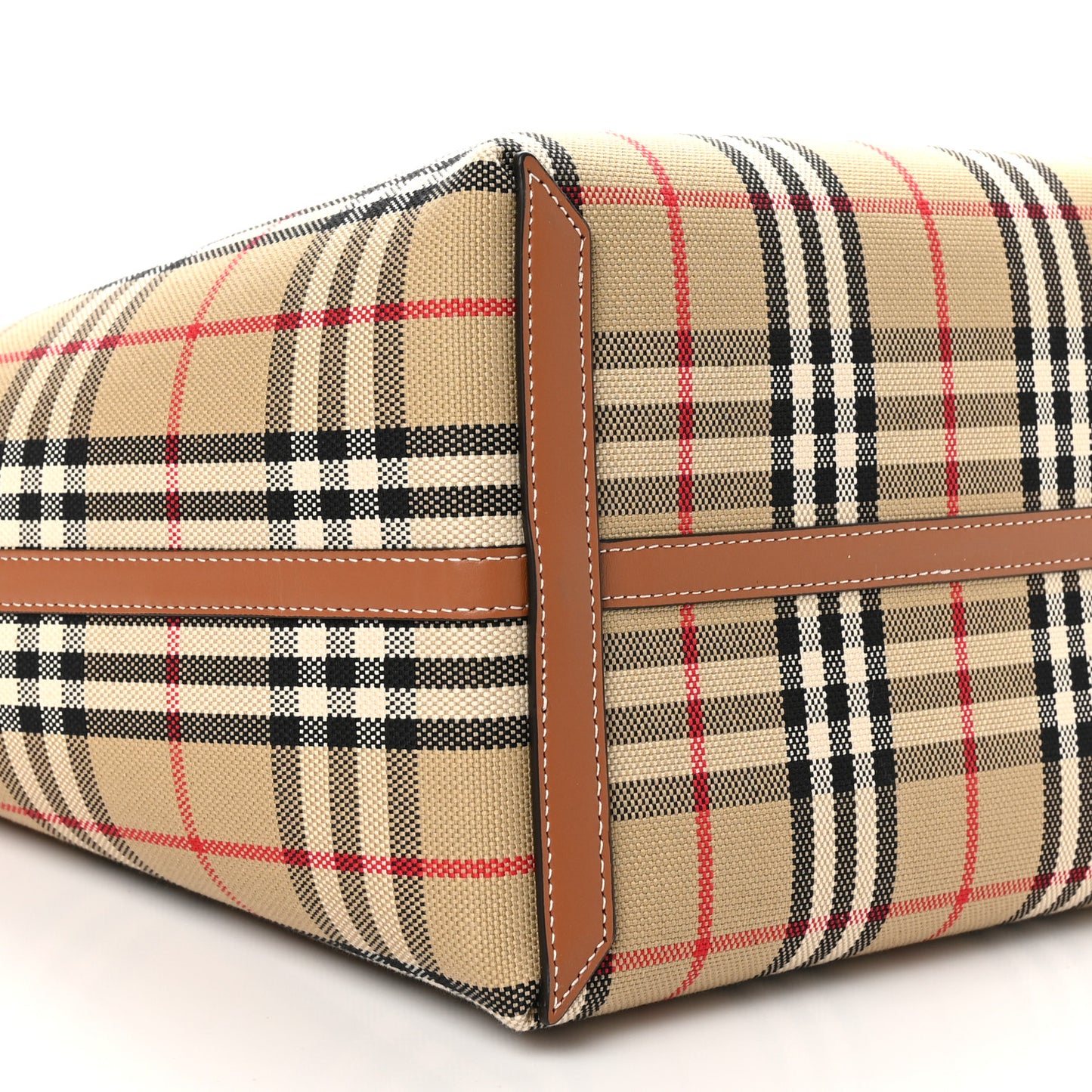 Cotton Vintage Check Medium London Tote Bag Briar Brown Black