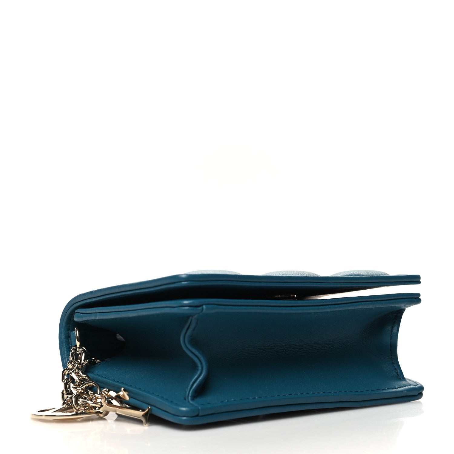 Christian Dior Lambskin Cannage Nano Lady Dior Pouch Deep Ocean 4 of 13