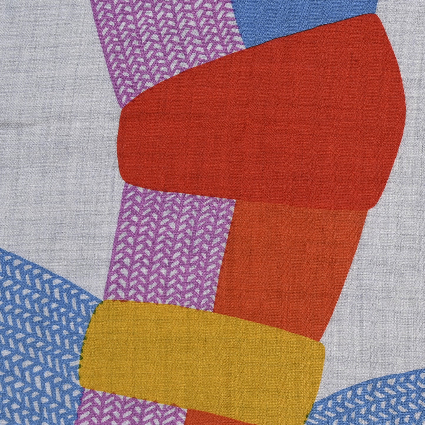 Cashmere Silk Mon Premier Galop Shawl 140 Gris Chine Rouge