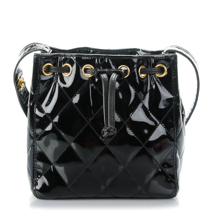 Chanel Patent Quilted Drawstring Shoulder Bag Black 1 of 7