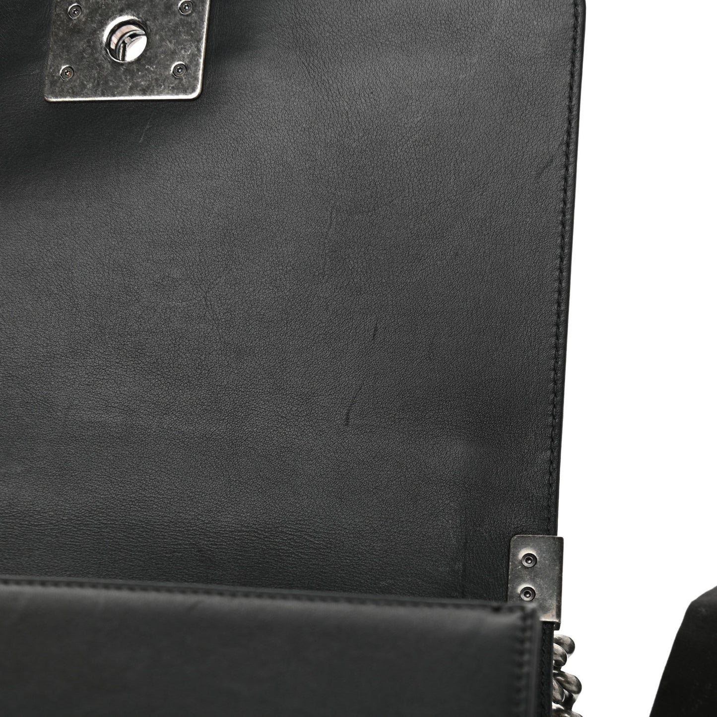 Calfskin Pleated Medium Boy In Rome Flap Black White