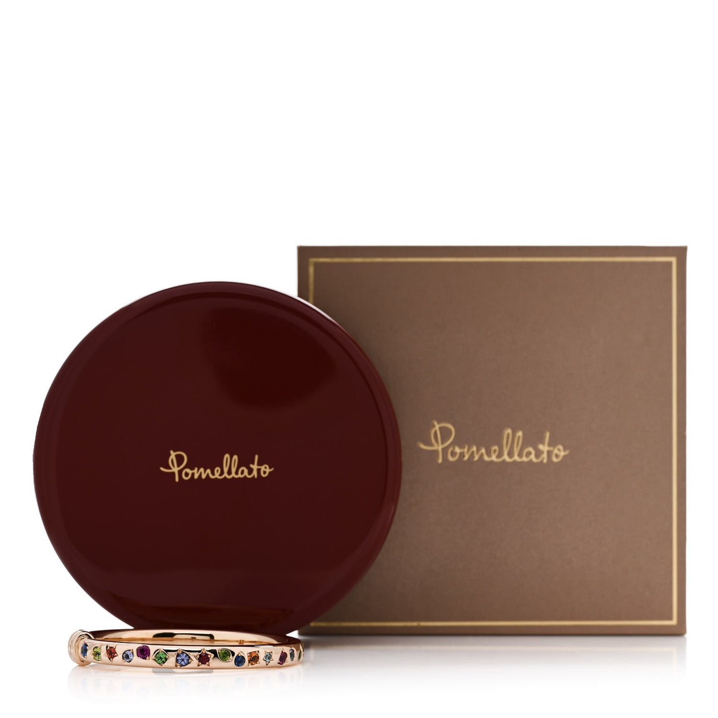 18K Rose Gold Multi Gemstone Iconica Bangle Bracelet