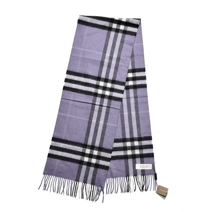 Burberry Cashmere Giant Check Fringe Scarf Lilac 3 of 7