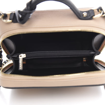 Chanel Caviar Quilted Medium CC Filigree Vanity Case Beige Black 5 of 10