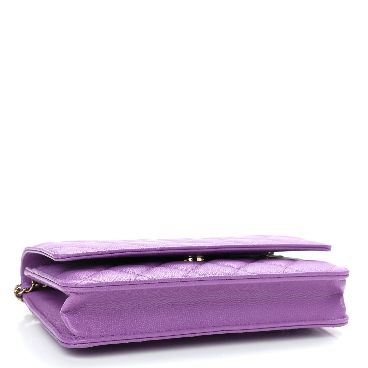 Caviar Quilted Wallet On Chain WOC Purple