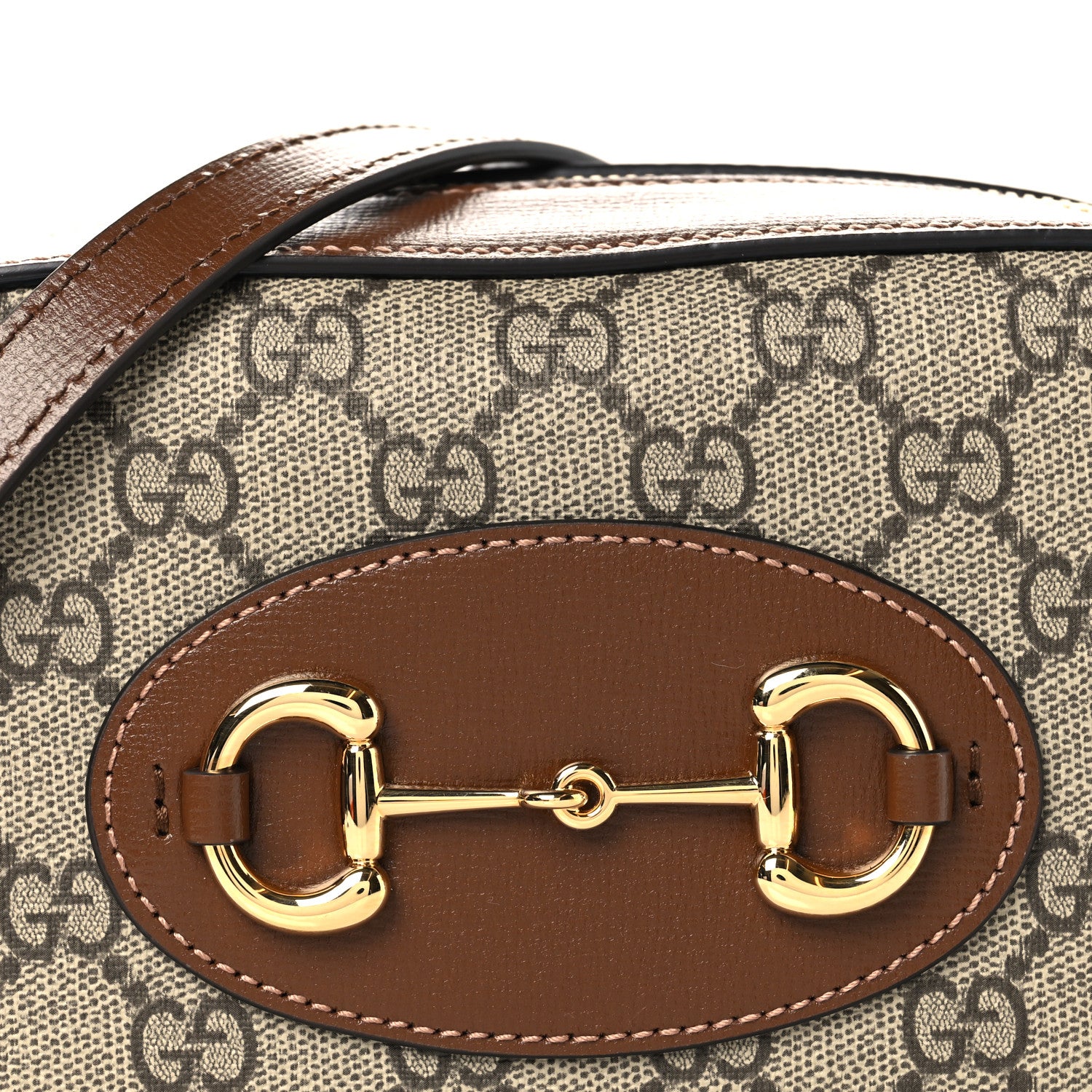 Gucci GG Supreme Monogram Mini Horsebit 1955 Camera Shoulder Bag Beige Brown Sugar 8 of 10