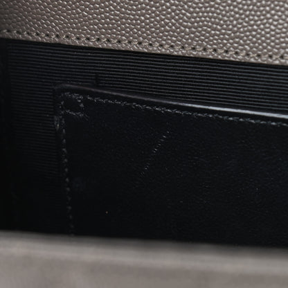 Saint Laurent Grain De Poudre Textured Mixed Matelasse Medium Triquilt Monogram Satchel Earth 6 of 15